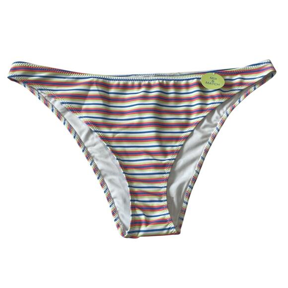 Forever 21 Womens Swim Bikini Bottoms Size XL Striped Beach Tanning Pool Swim - Picture 1 of 11